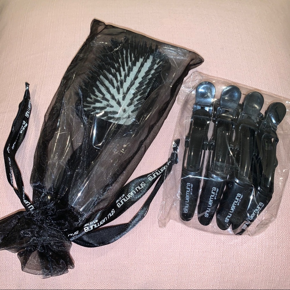New Shu Urmura Hair Brush and Hair Clips